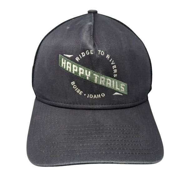Happy Trails Snapback Trucker Hat Gray One Size Mesh Back New Era - Picture 1 of 8